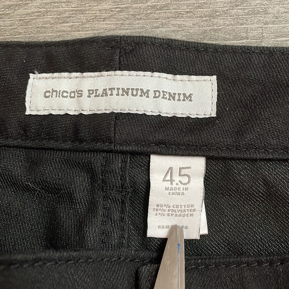 Chico’s‎ size 4.5, platinum denim, black, ultimate fit slim leg - Picture 2 of 5